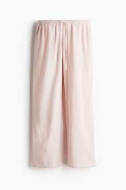 H And M Straight Drawstring Trousers Color Light Pink Size S