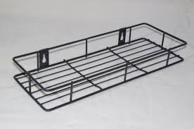 Wall Mounted Bathroom Kitchen Storage Shelf Black Metal