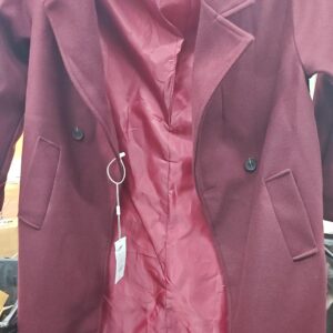 Savana Women Jacket Wool Blend Coat Burgundy Color Size M