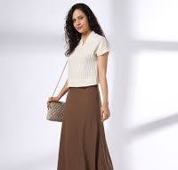 Fig Brown Color Fit Skirts For Women Size 71Cm