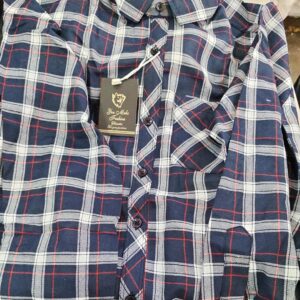 You Make Fashion Navy Blue Check Shirt For Men Size M