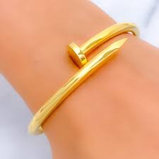 Savana Women Rhinestone Bangle Bracelet Golden Colour Size 2. 4