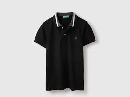 United Colors Of Benetton Boys Regular Fit Polo Neck Solid T Shirt Color Black Size M