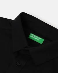 United Colors Of Benetton Solid Spread Collar Shirt Color Black Size 98