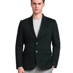 Arrow Single Breasted Tailored Fit Tweed Blazer For Men Color Green Size 42