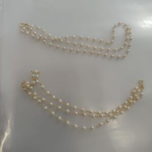 Gold And White Ear Chain For Women