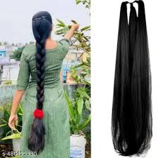 Black Colour For Women Girls Bridal Hair Extension
