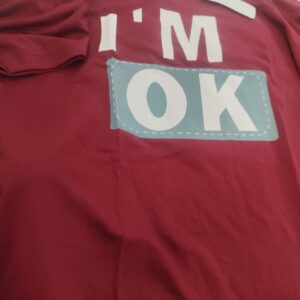 Ausk Maroon Color I Am Ok Printed T Shirt For Men Size L