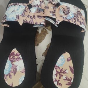 Black And Peach Women Slipper Size 5