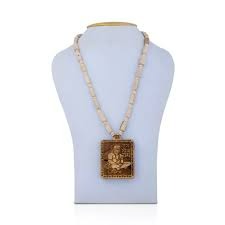 Jai Sitaram Tulsi Mala With Wooden Hanuman Locket Hanuman Ji Tulsi Mala Brown Beads For Men