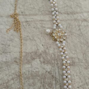 Gold And White Kamarband For Women