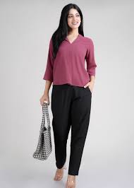 Floor Women Textured Shirt Style Top Maroon Size S