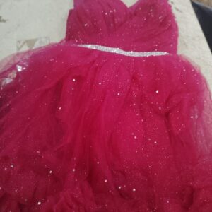 Magenta Colour Girls Fancy Classic Fashionable Sleeveless Dress Size 4 To 5Y