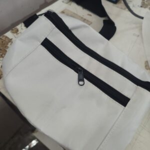 White And Black Waist Bag For Men