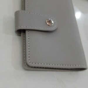 Grey Pu Leather Pvc Business Credit Card Holder
