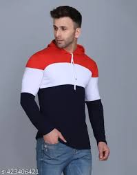 Black And Maroon Colour Full Sleeve T Shirt Size L For Mens