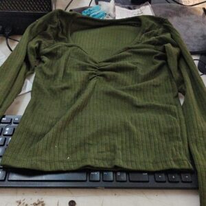 Olive Green Color Women Top Size M