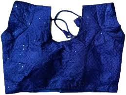 Saree House Chikankari Stylish Cut Half Sleeve Blouse Size Xl Navy Blue