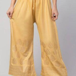 Golden Color Printed Palazzo Size L