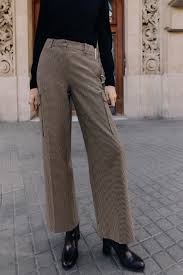 Zara Beige And Black Houndstooth Cargo Trousers For Women Size Xs