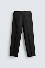 Zara Straight Leg Trousers With Events Black For Women Size S
