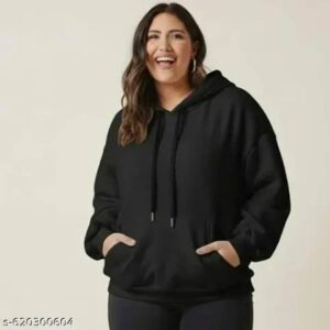 Women Black Color Hoodie Size M