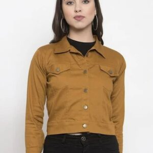 Mustard Colour Double Pocket Denim Jacket Size L