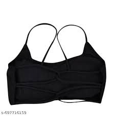 Womens And Girls Padded Fancy Lace Tube Bra Black Size 30