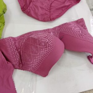 Prettycat Lightly Padded T Shirt Bra Panty Pink Size 32B